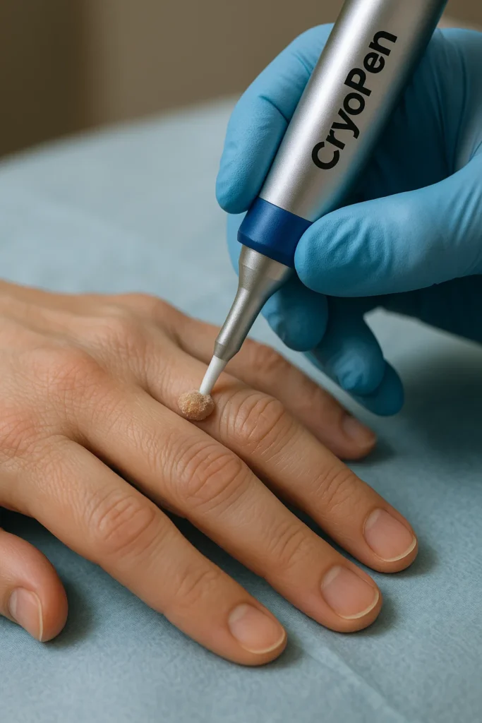 example of cryopen wart removal Kingstanding treatment on a persons finger