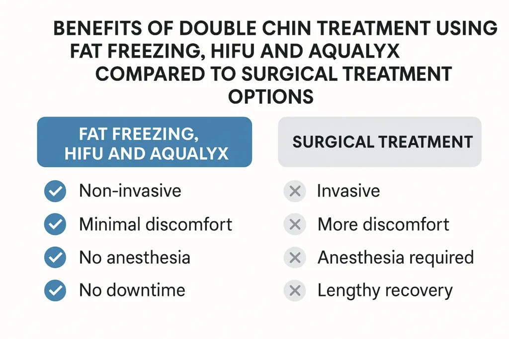 Graphic about the benefits of double chin treatment Kingstanding - from LA LIPO