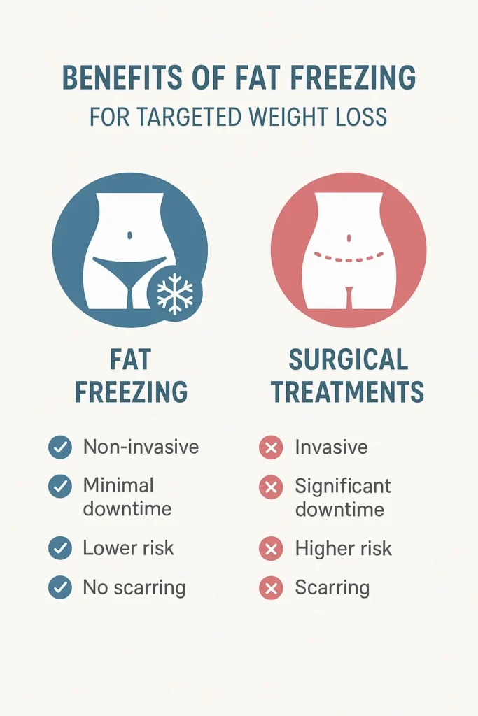 graphic showing the benefits of fat freezing Kingstanding