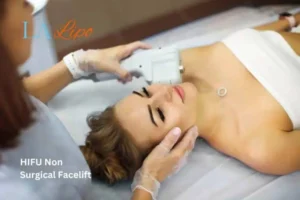 Woman having Hi-Fu to reduce wrinkles Kingstanding.