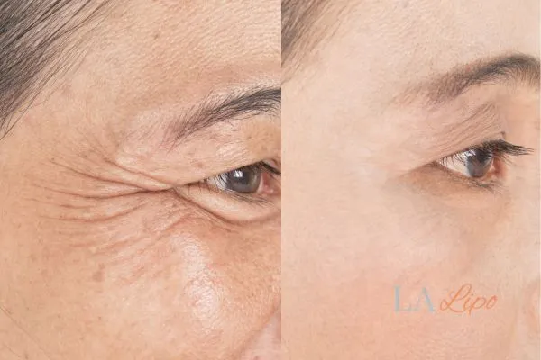 Before and after results of woman - HI-fu wrinkles reduction treatment Kingstanding