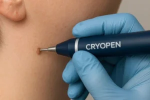 Person receiving skin tag removal Kingstanding